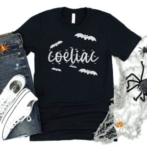 SHIRTS-2024-Coeliac-Halloween-Shirt-BATS-BLACK-1-Bella-3001-Mens