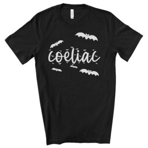 SHIRTS-2024-Coeliac-Halloween-Shirt-BATS-BLACK-2-Bella-3001-Mens