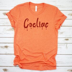 SHIRTS-2024-Coeliac-Halloween-Shirt-BLOOD-DRIP-ORANGE-2-Bella-3001-Womens