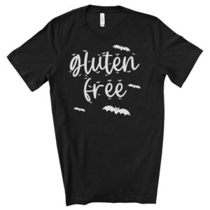SHIRTS-2024-Gluten-Free-Halloween-Shirt-BATS-BLACK-2-Bella-3001-Mens