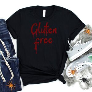 SHIRTS-2024-Gluten-Free-Halloween-Shirt-BLOOD-DRIP-BLACK-1-Bella-3001-Womens