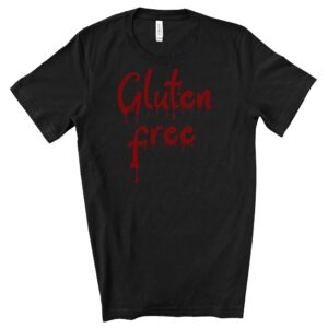 SHIRTS-2024-Gluten-Free-Halloween-Shirt-BLOOD-DRIP-BLACK-2-Bella-3001-Womens
