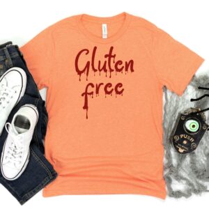 SHIRTS-2024-Gluten-Free-Halloween-Shirt-BLOOD-DRIP-ORANGE-1-Bella-3001-Mens