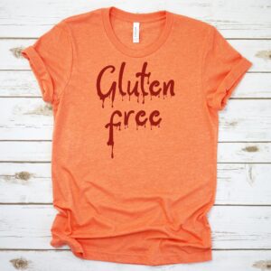 SHIRTS-2024-Gluten-Free-Halloween-Shirt-BLOOD-DRIP-ORANGE-2-Bella-3001-Mens