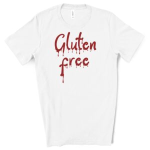 SHIRTS-2024-Gluten-Free-Halloween-Shirt-BLOOD-DRIP-WHITE-2-Bella-3001-Womens