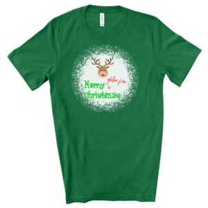 SHIRTS-2024-Merry-Gluten-Free-Christmas-REINDEER-Shirt-GREEN-3-Bella-3001-Womens