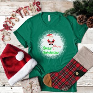SHIRTS-2024-Merry-Gluten-Free-Christmas-SANTA-Shirt-GREEN-1-Bella-3001-Womens