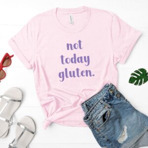 SHIRTS-2024-Not-Today-Gluten-Shirt-PURPLE-on-PINK-1-Bella-3001-Womens