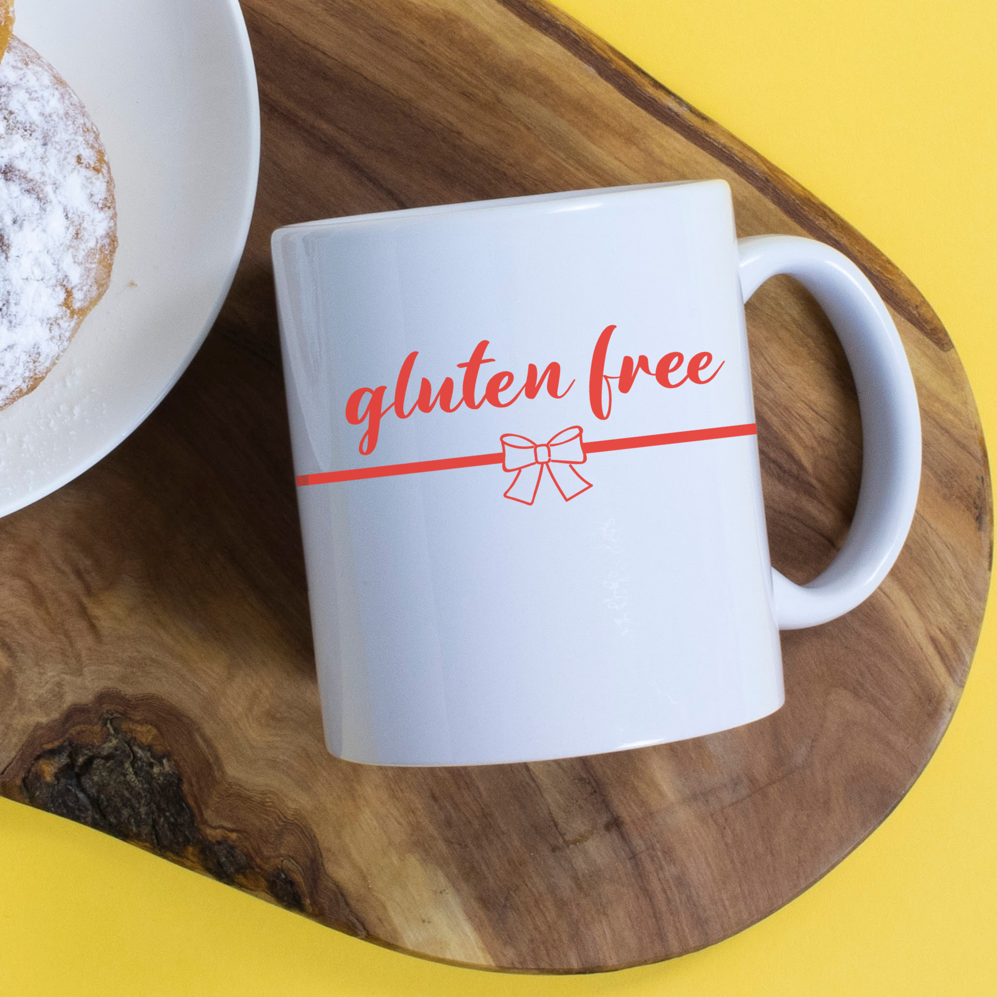 MUGS 2025 - Gluten Free Mug RED TEXT & BOW