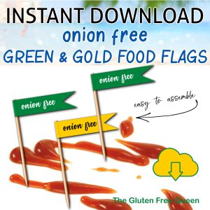 FOOD FLAGS 2026 - Onion Free - Green and Gold - MAIN IMAGE v2