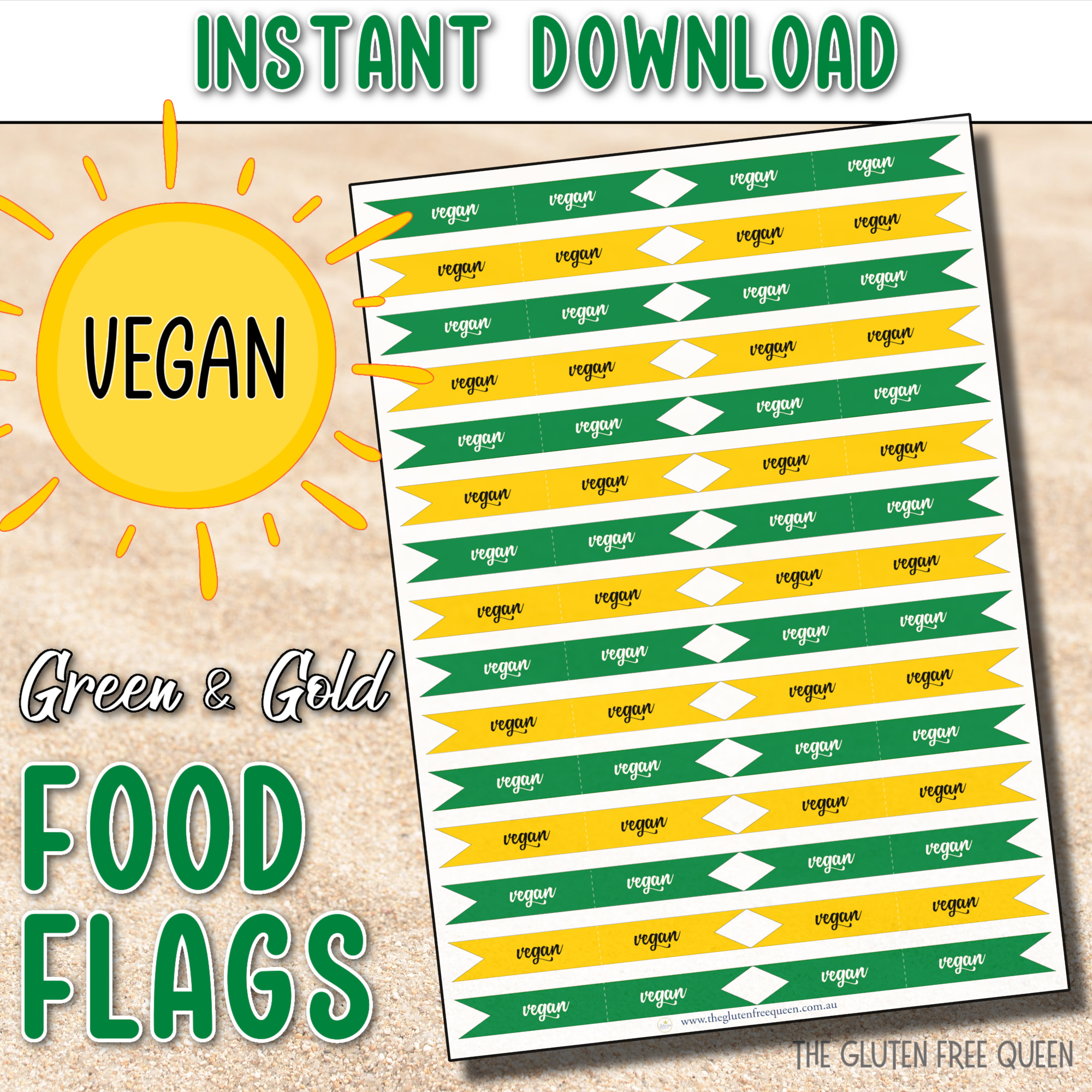 FOOD FLAGS 2026 - Vegan - Green and Gold - MAIN IMAGE v3